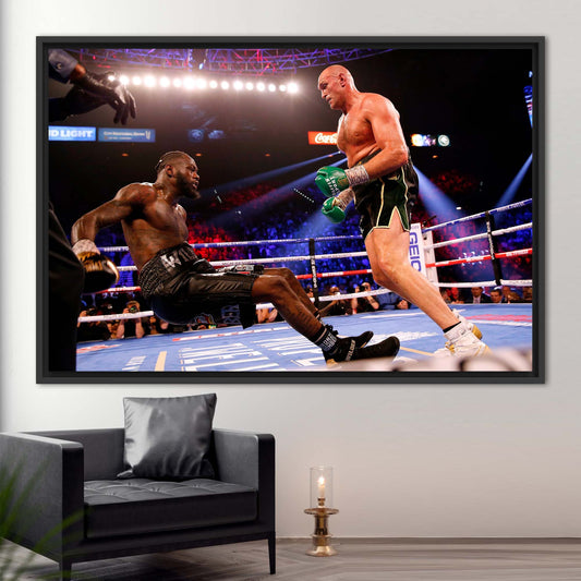 Deontay Wilder and Tyson Fury Canvas Print, Gym Boxing Wall Art, Man Cave Decor