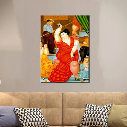 Fernando Botero Dancing Woman 3D Printed Canvas, Abstract Wall Art, Personalized Wedding Gift