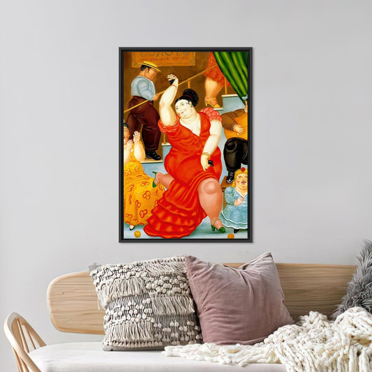 Fernando Botero Dancing Woman 3D Printed Canvas, Abstract Wall Art, Personalized Wedding Gift