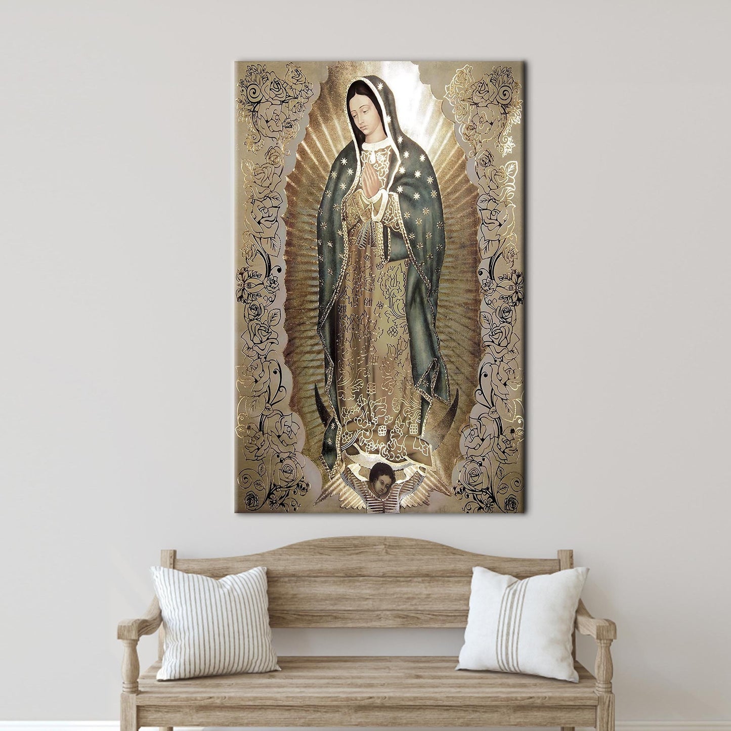 Virgin Guadalupe Immaculate Mary Abstract Canvas Print