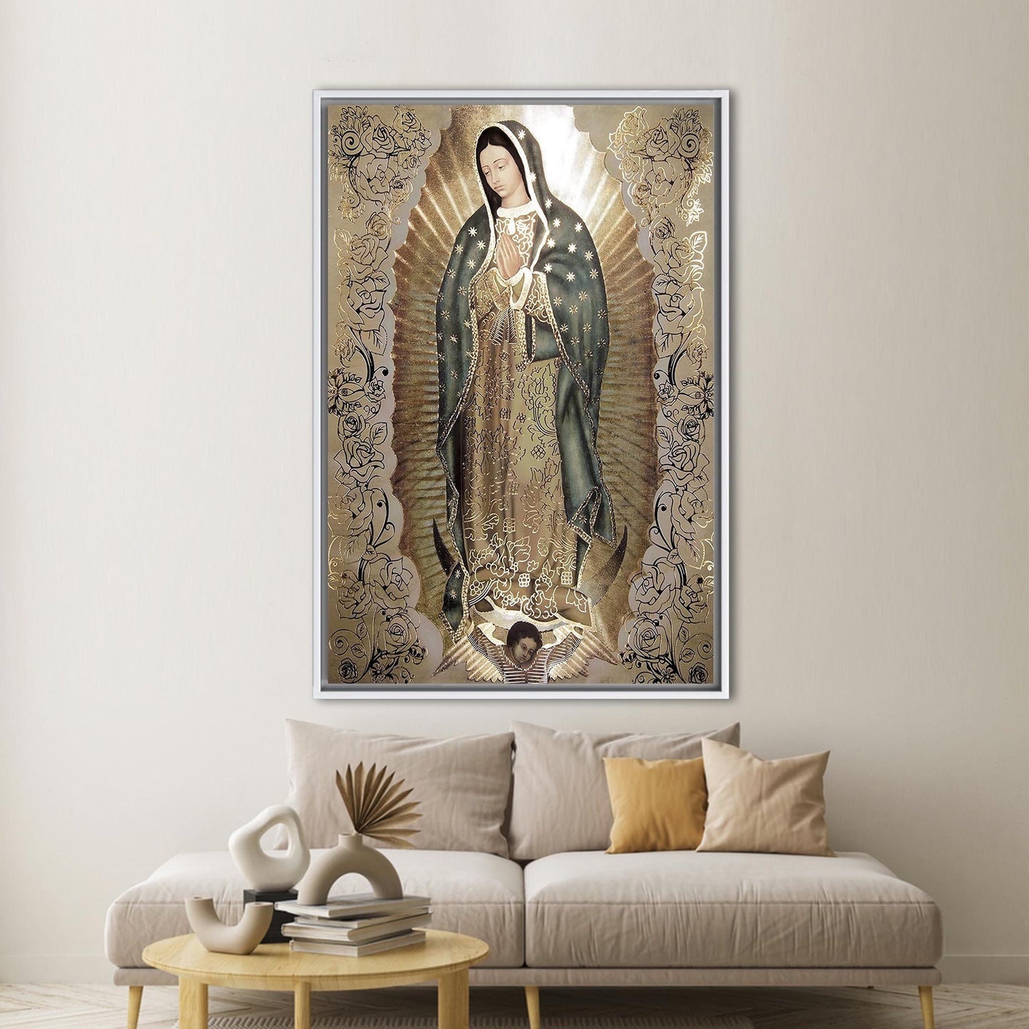 Virgin Guadalupe Immaculate Mary Abstract Canvas Print