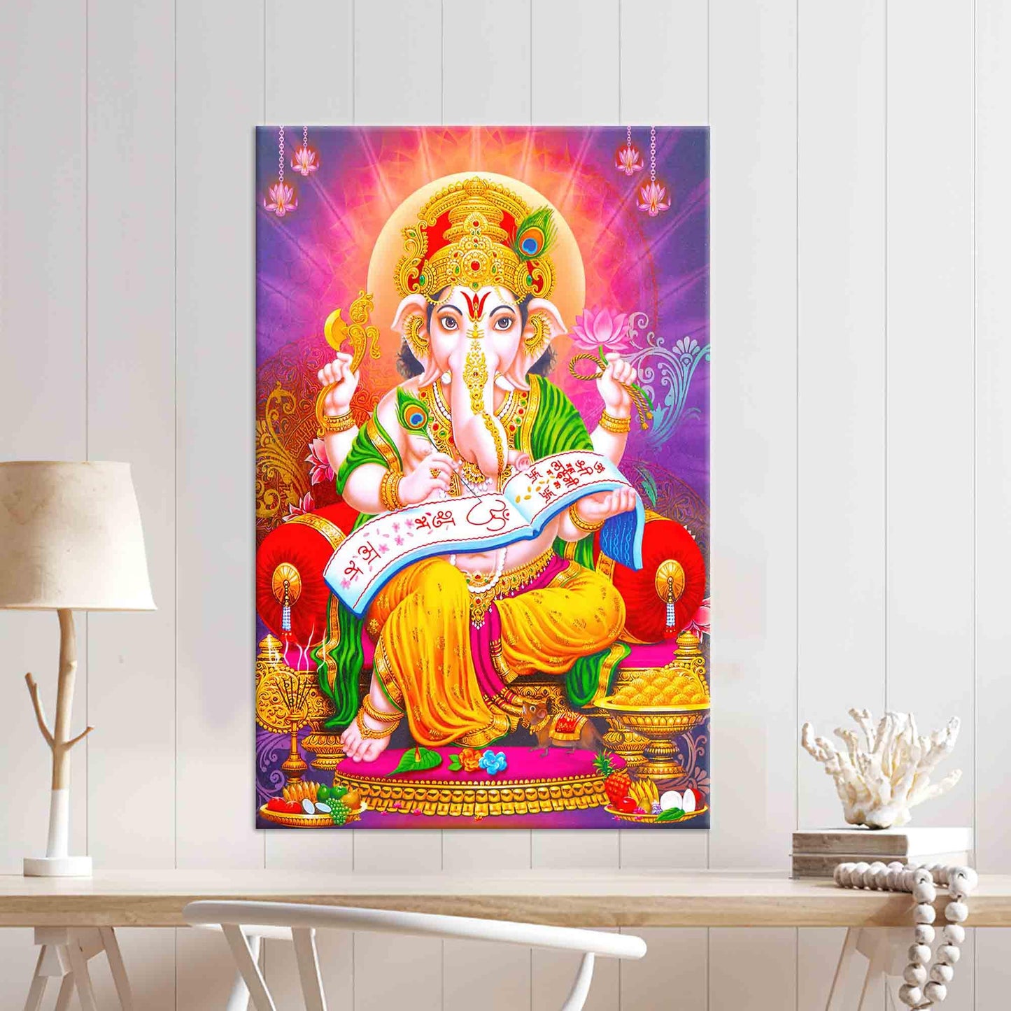 Lord Ganesha Hindu Abstract 3D Canvas Print