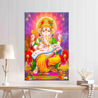 Lord Ganesha Hindu Abstract 3D Canvas Print