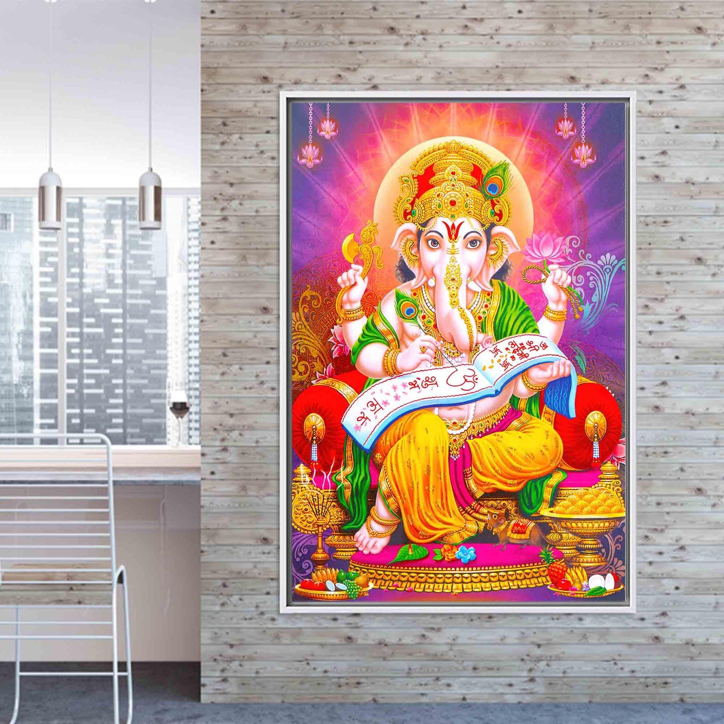 Lord Ganesha Hindu Abstract 3D Canvas Print