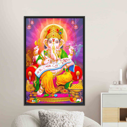 Lord Ganesha Hindu Abstract 3D Canvas Print