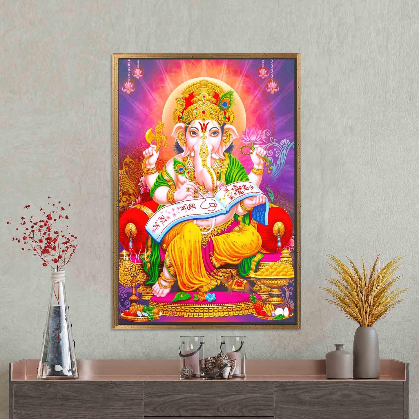 Lord Ganesha Hindu Abstract 3D Canvas Print