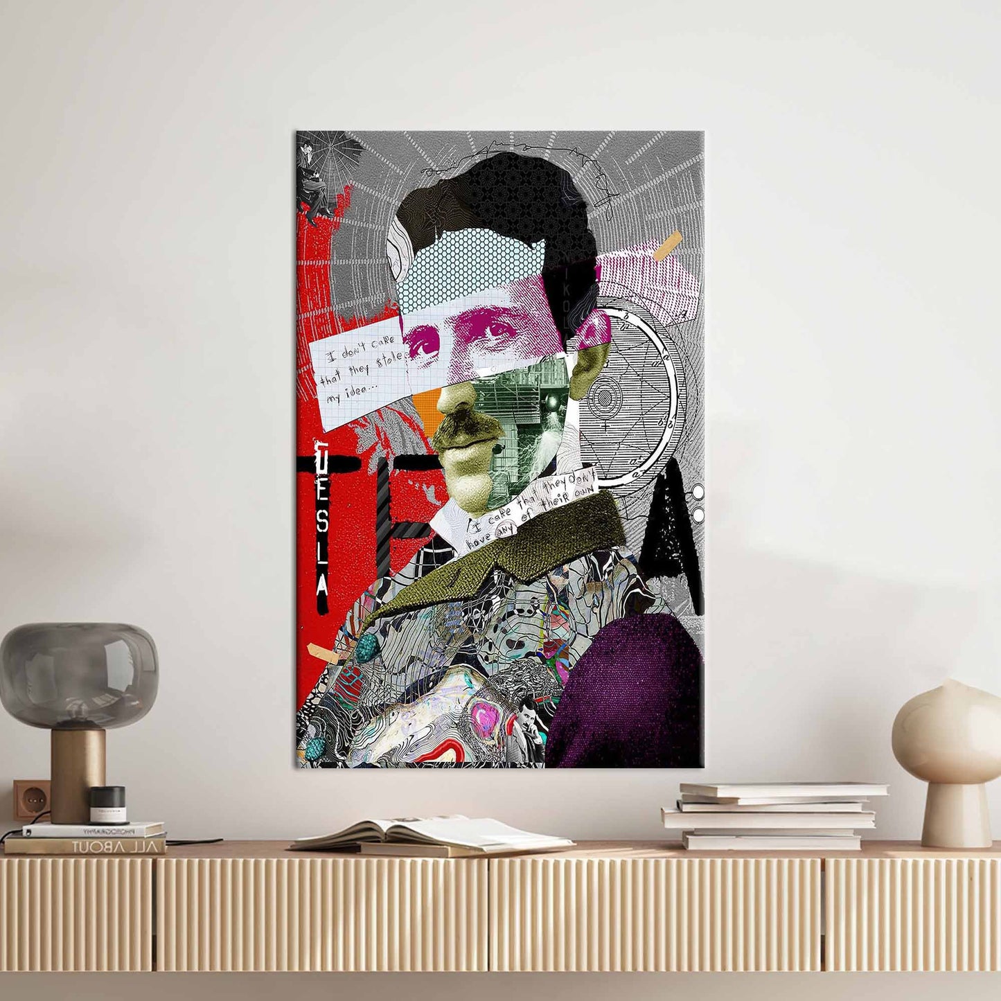 Nikola Tesla Graffiti Abstract Street Canvas Print
