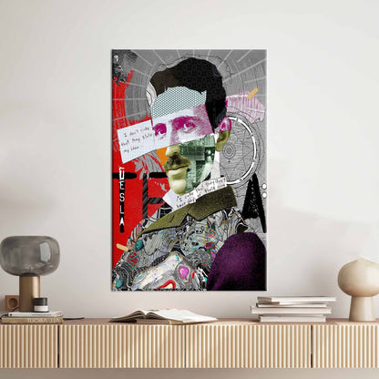 Nikola Tesla Graffiti Abstract Street Canvas Print