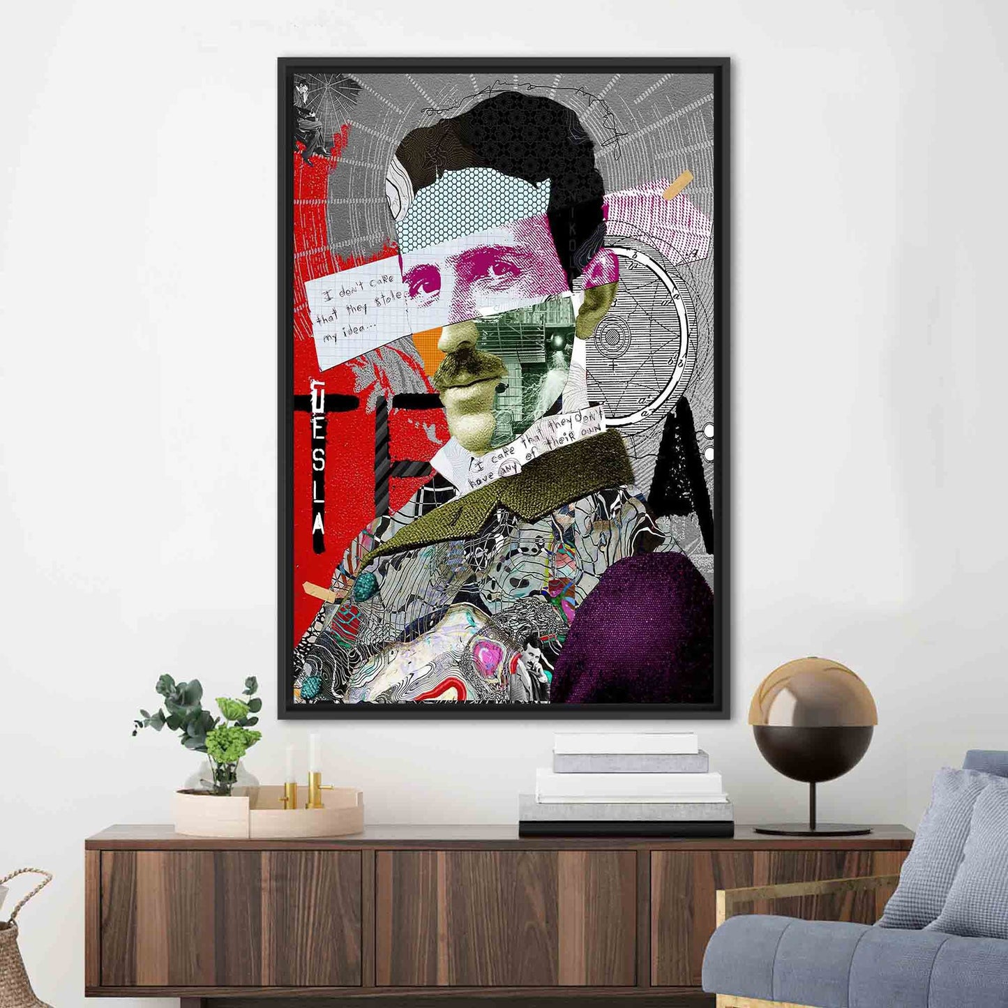Nikola Tesla Graffiti Abstract Street Canvas Print