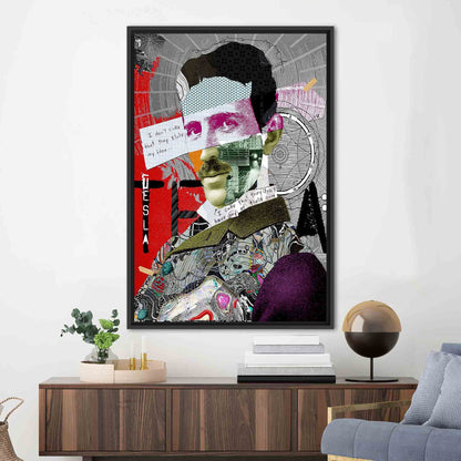 Nikola Tesla Graffiti Abstract Street Canvas Print