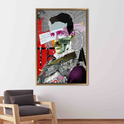 Nikola Tesla Graffiti Abstract Street Canvas Print