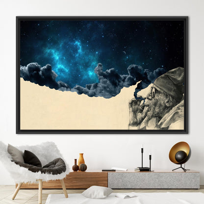 Surreal Smoking Out Space Abstract Canvas Print