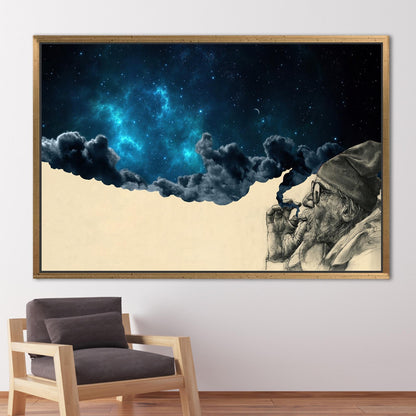Surreal Smoking Out Space Abstract Canvas Print