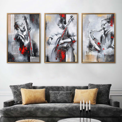 Jazz Musician Set 3 Abstract Canvas Print