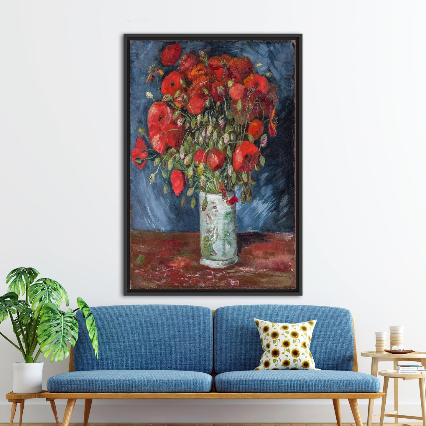 Red Floral Van Gogh Poppies Canvas Print