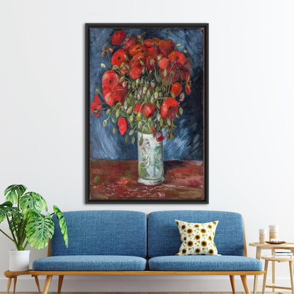 Red Floral Van Gogh Poppies Canvas Print
