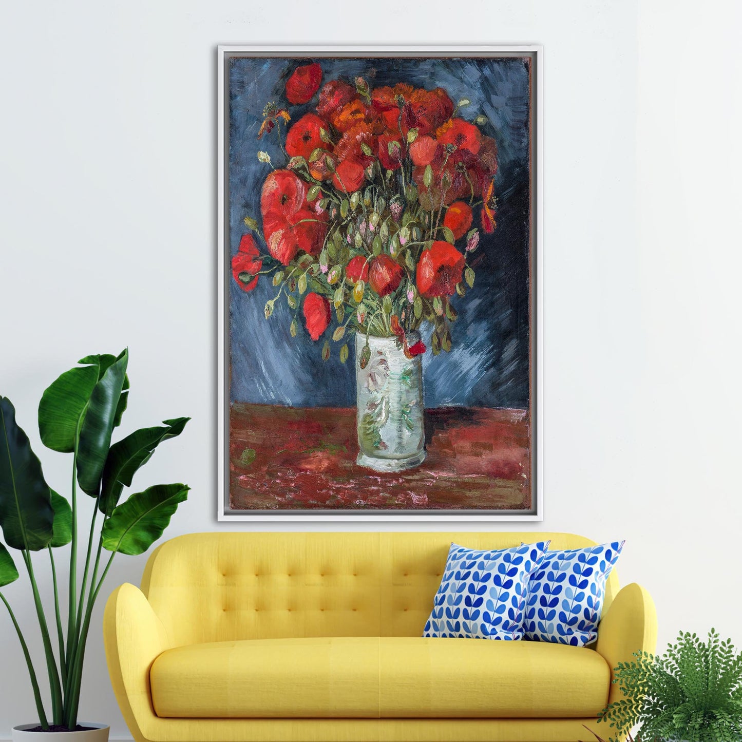 Red Floral Van Gogh Poppies Canvas Print