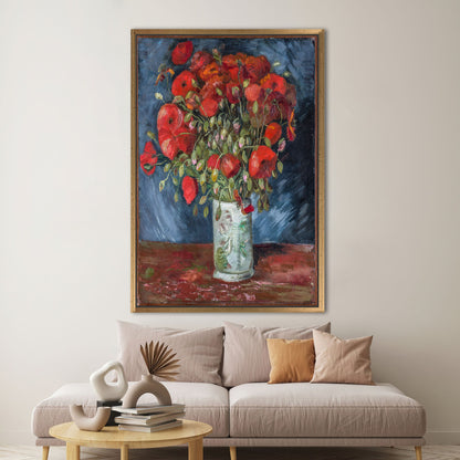 Red Floral Van Gogh Poppies Canvas Print