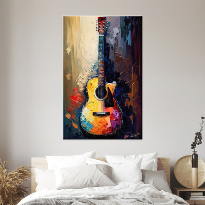 Guitar Painting Guitarists Valentine's Day Canvas Print
