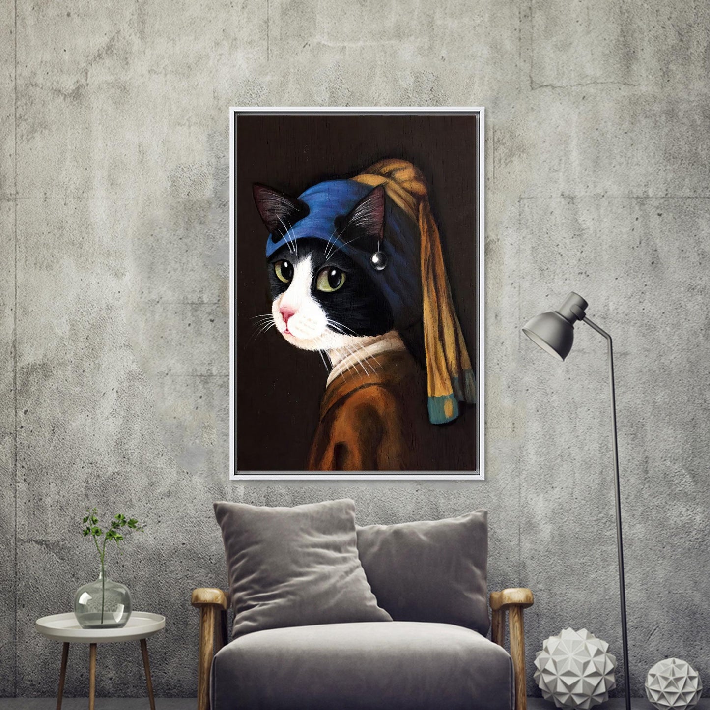 Abstract Cat Canvas Art Print - Cat Lover Wall Art, Home Decor, Bedroom Art