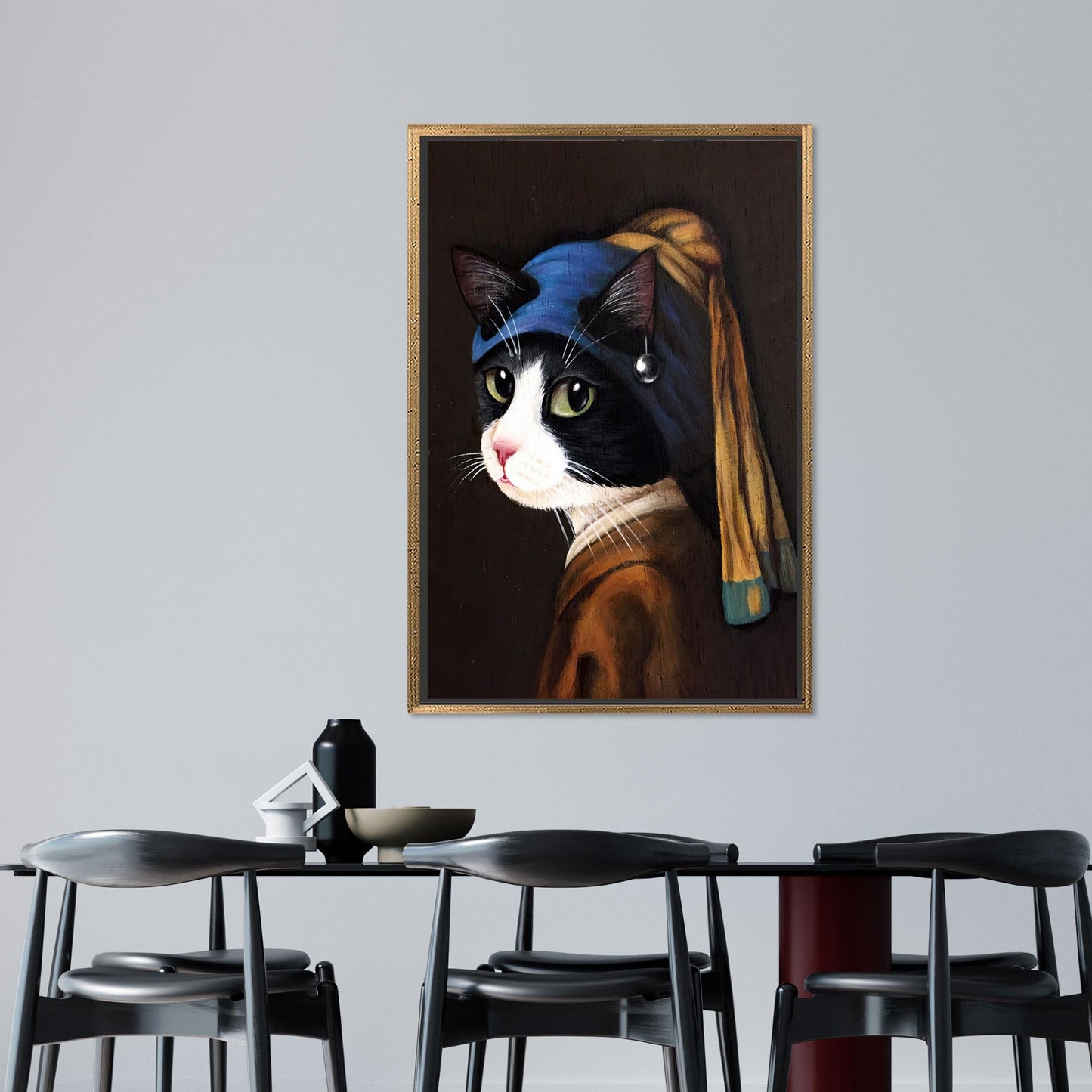 Abstract Cat Canvas Art Print - Cat Lover Wall Art, Home Decor, Bedroom Art