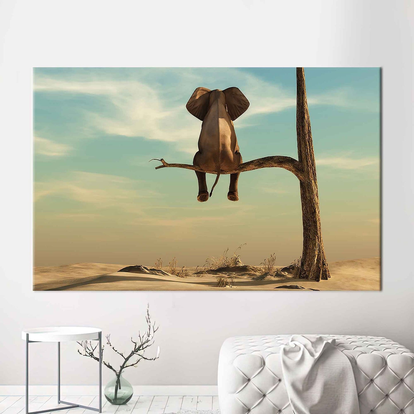 Surreal Elephant Tree Canvas Print