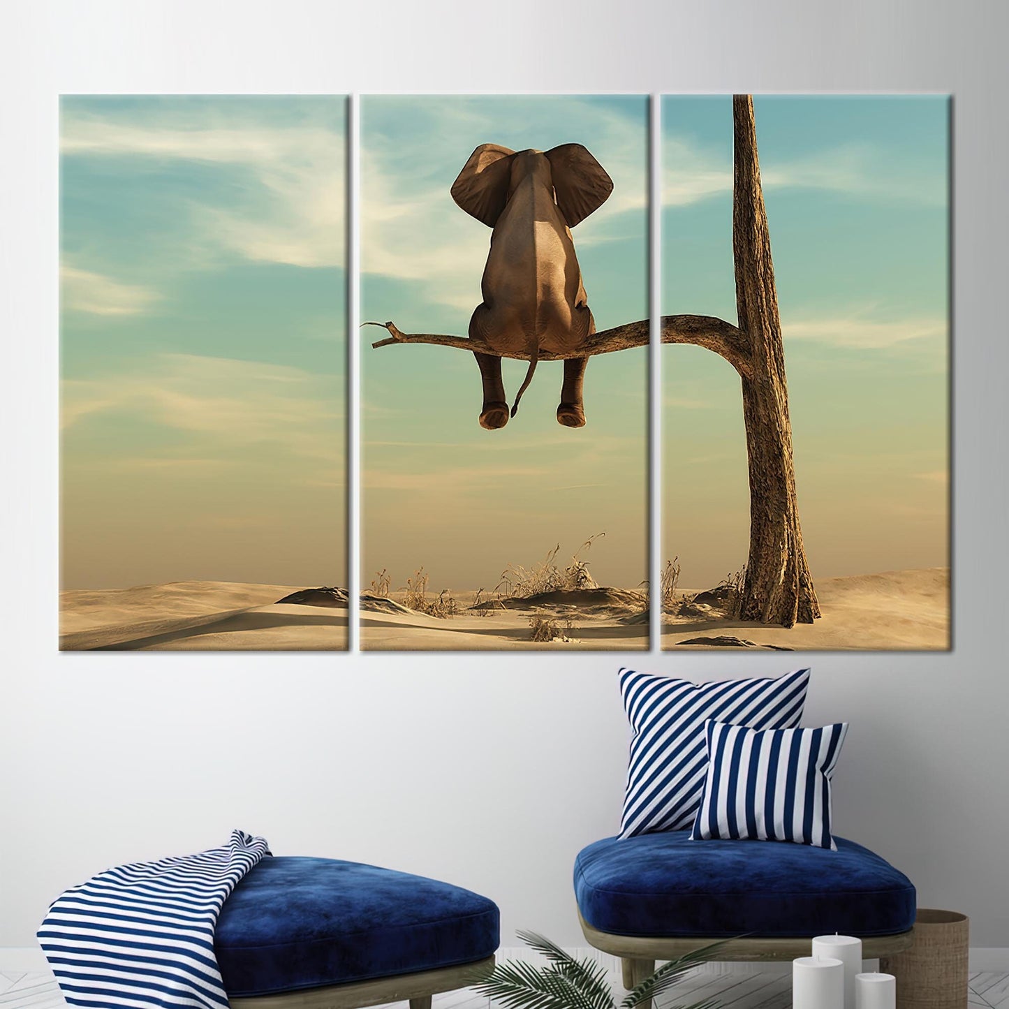 Surreal Elephant Tree Canvas Print