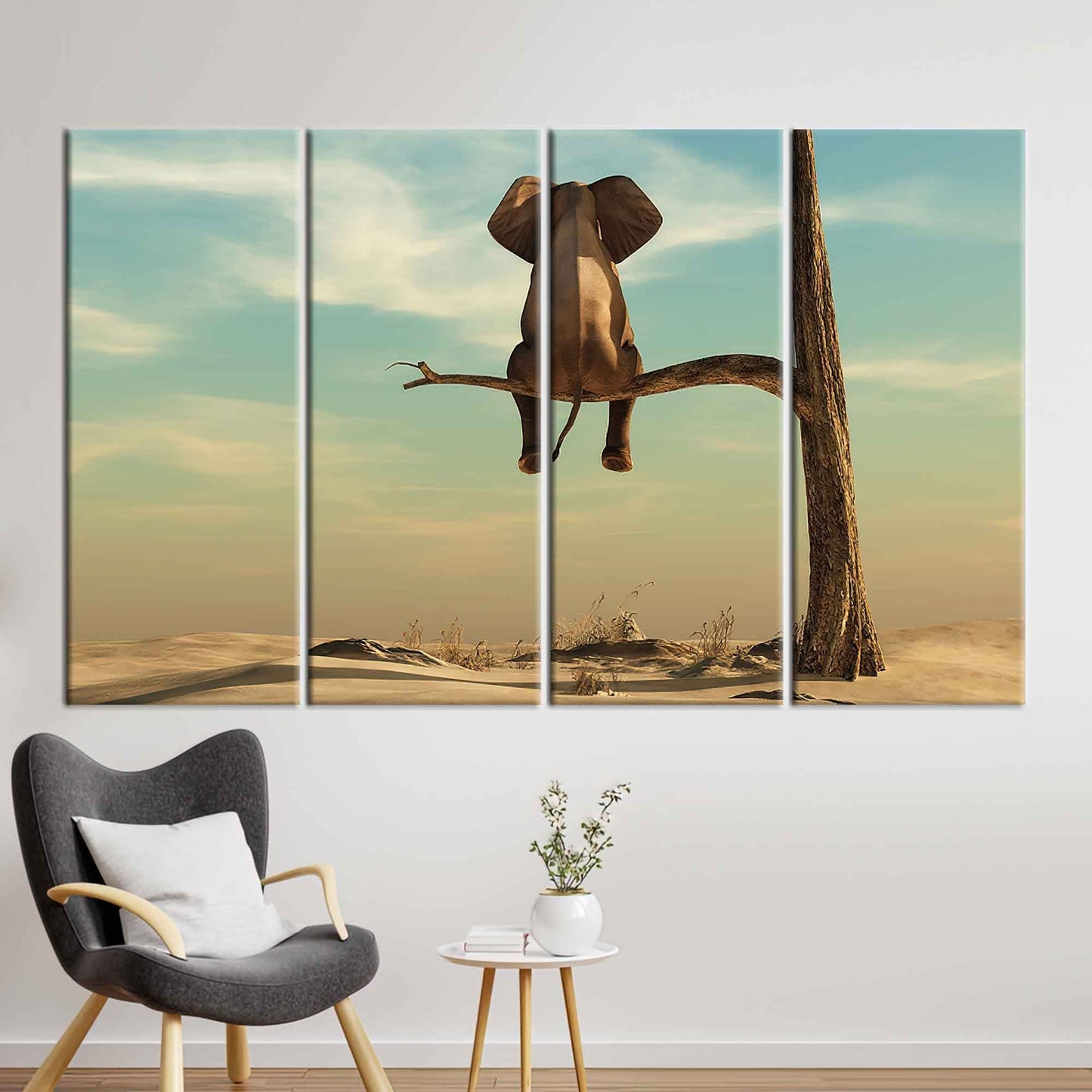 Surreal Elephant Tree Canvas Print