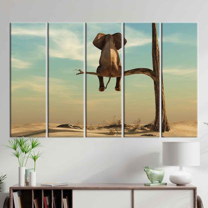 Surreal Elephant Tree Canvas Print
