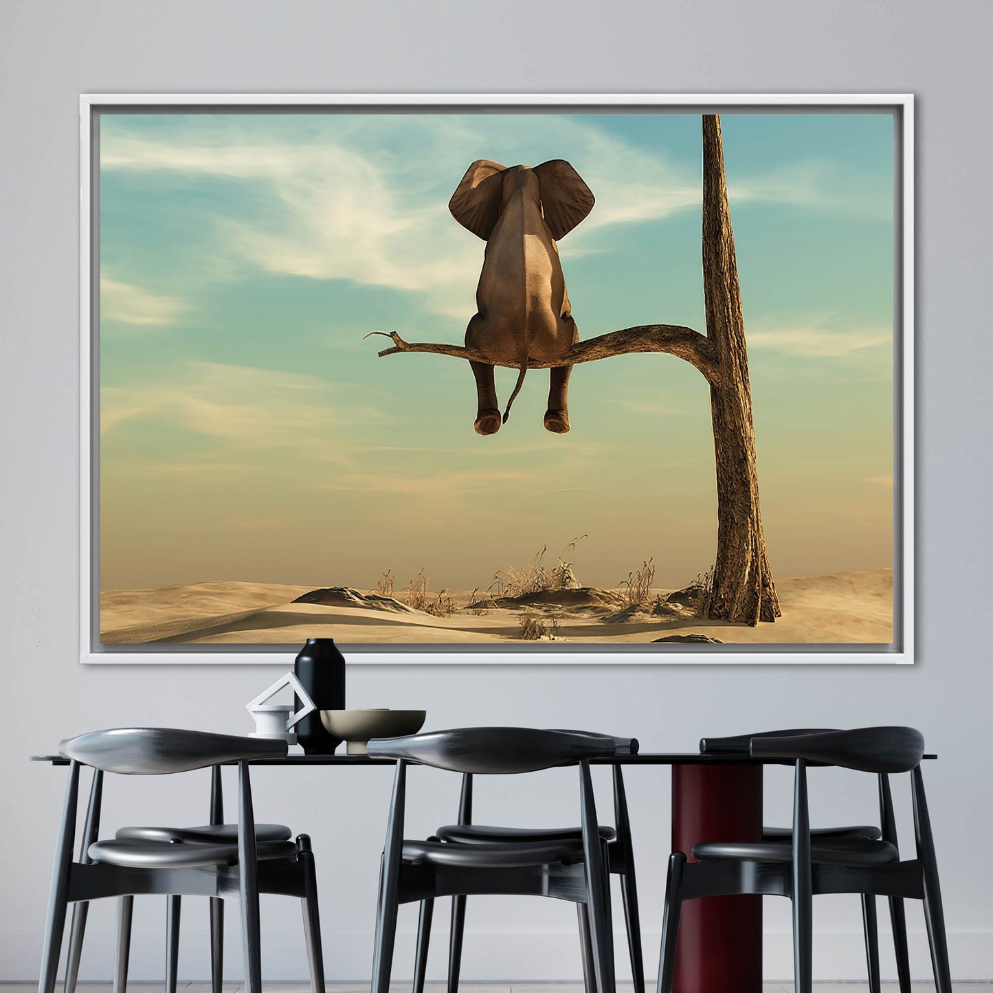 Surreal Elephant Tree Canvas Print