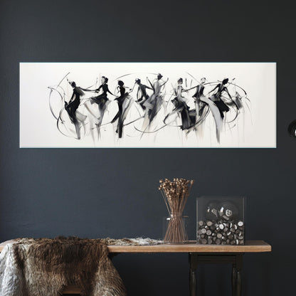 Abstract Dancer Black and White Canvas Print