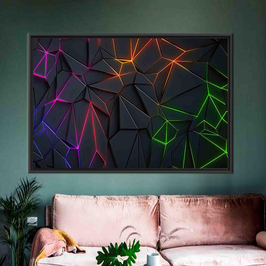 Modern Geometric Pattern Canvas Print for Gaming Room Decor, Bridesmaid Gift