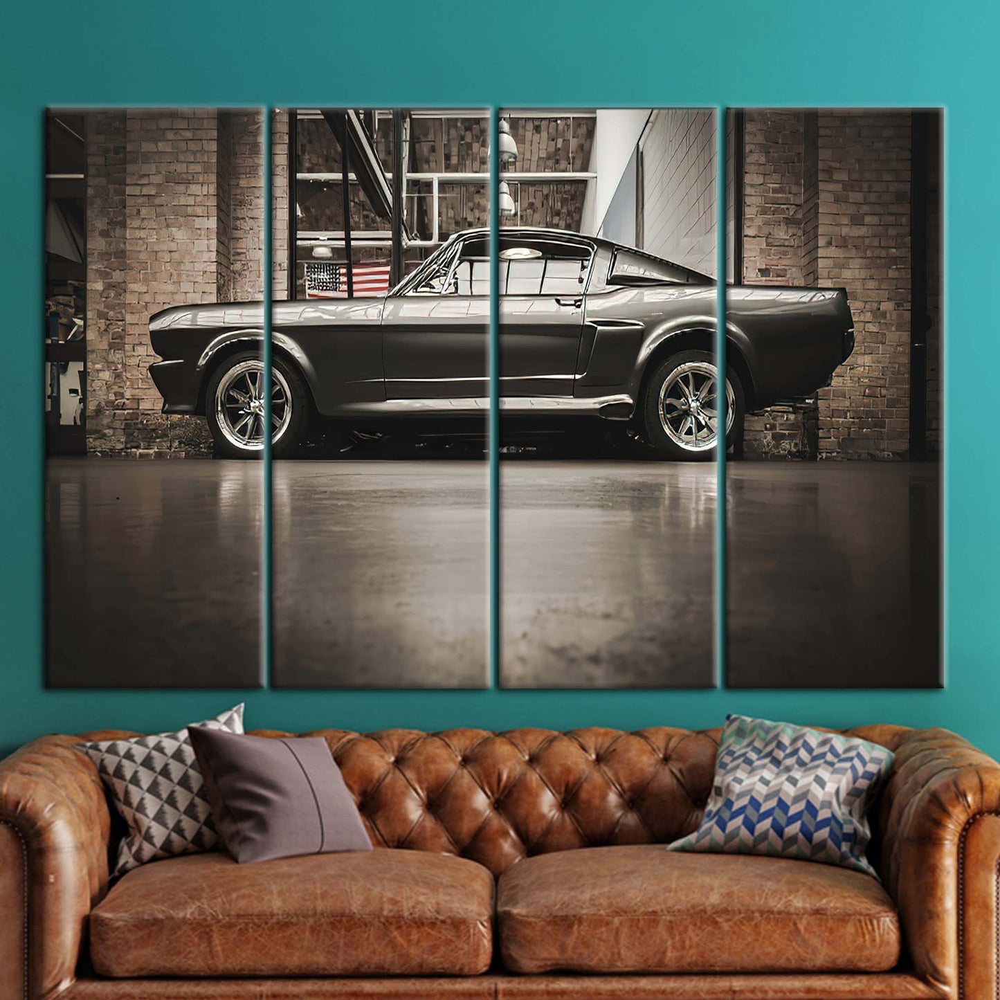 Vintage Ford Mustang Canvas Print - Classic Car Wall Art for Car Enthusiasts
