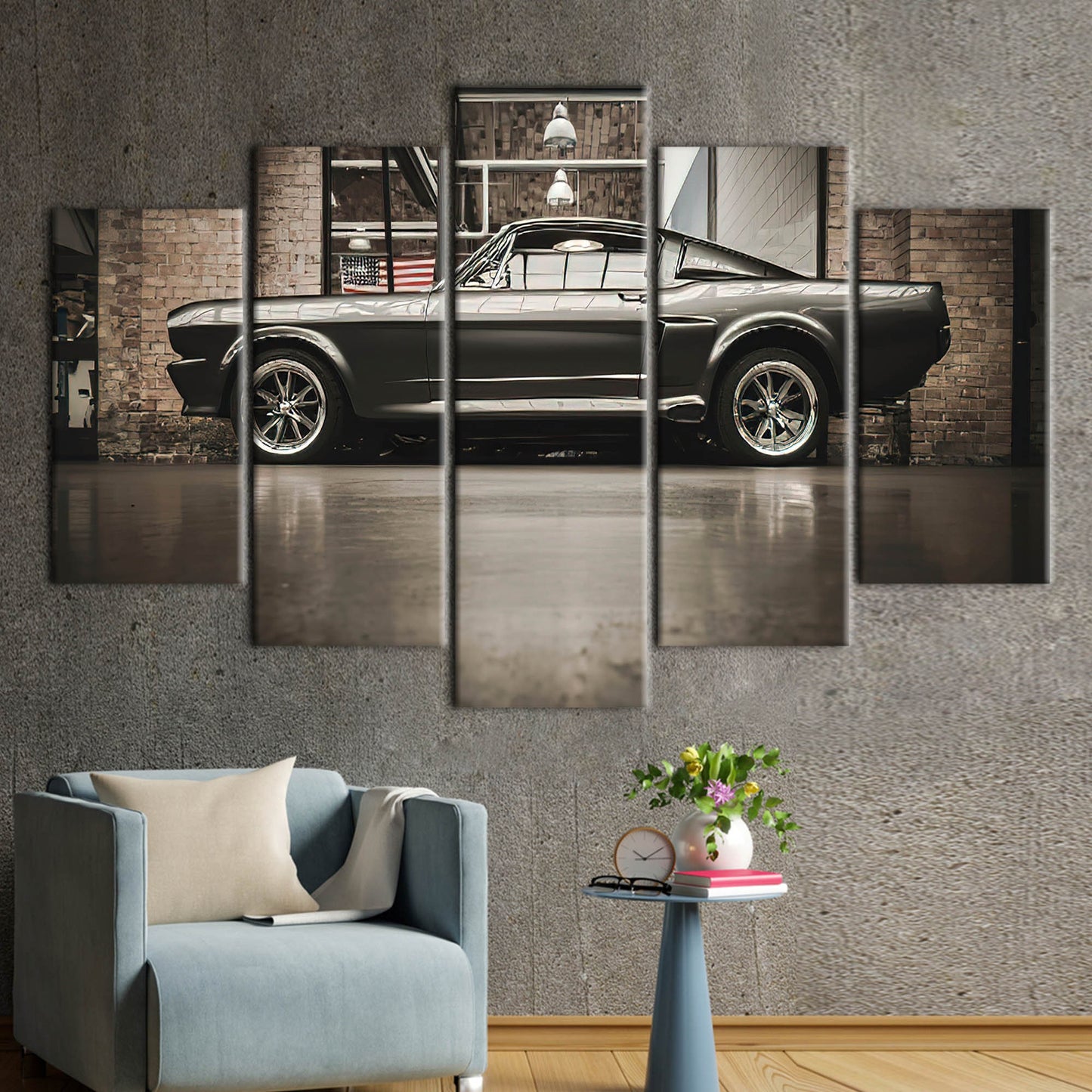 Vintage Ford Mustang Canvas Print - Classic Car Wall Art for Car Enthusiasts