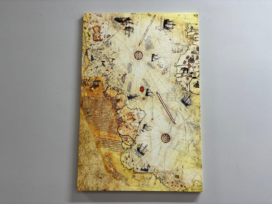 Piri Reis Map Antique Vintage Canvas Print