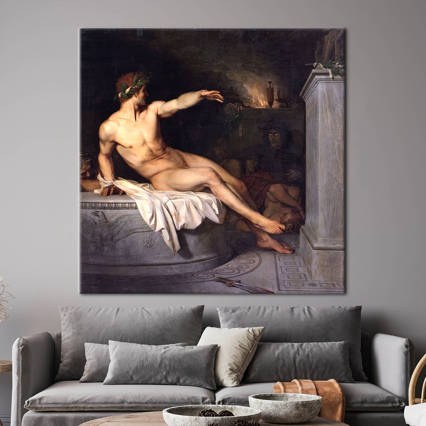 Vintage Alexandre Cabanel Naked Man Canvas Print