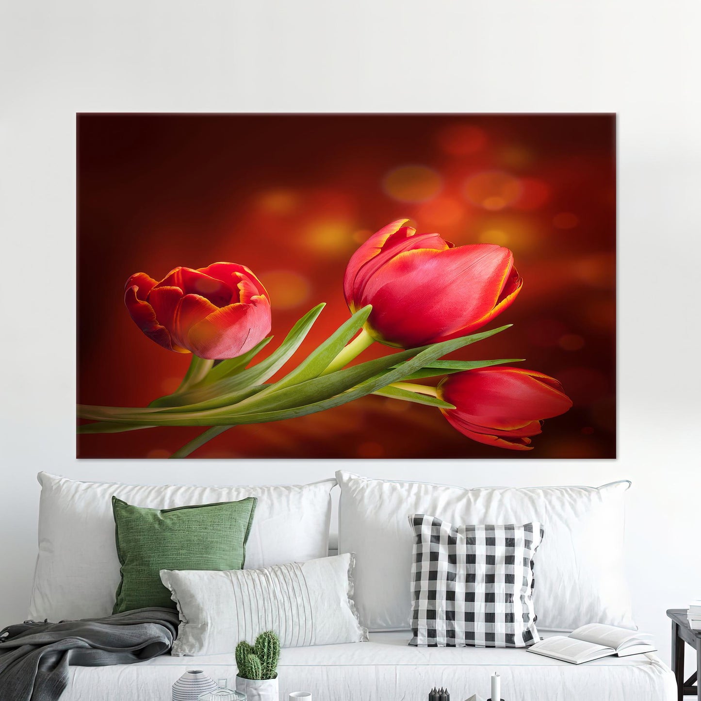 Red Tulip Lover Botanical Canvas Print