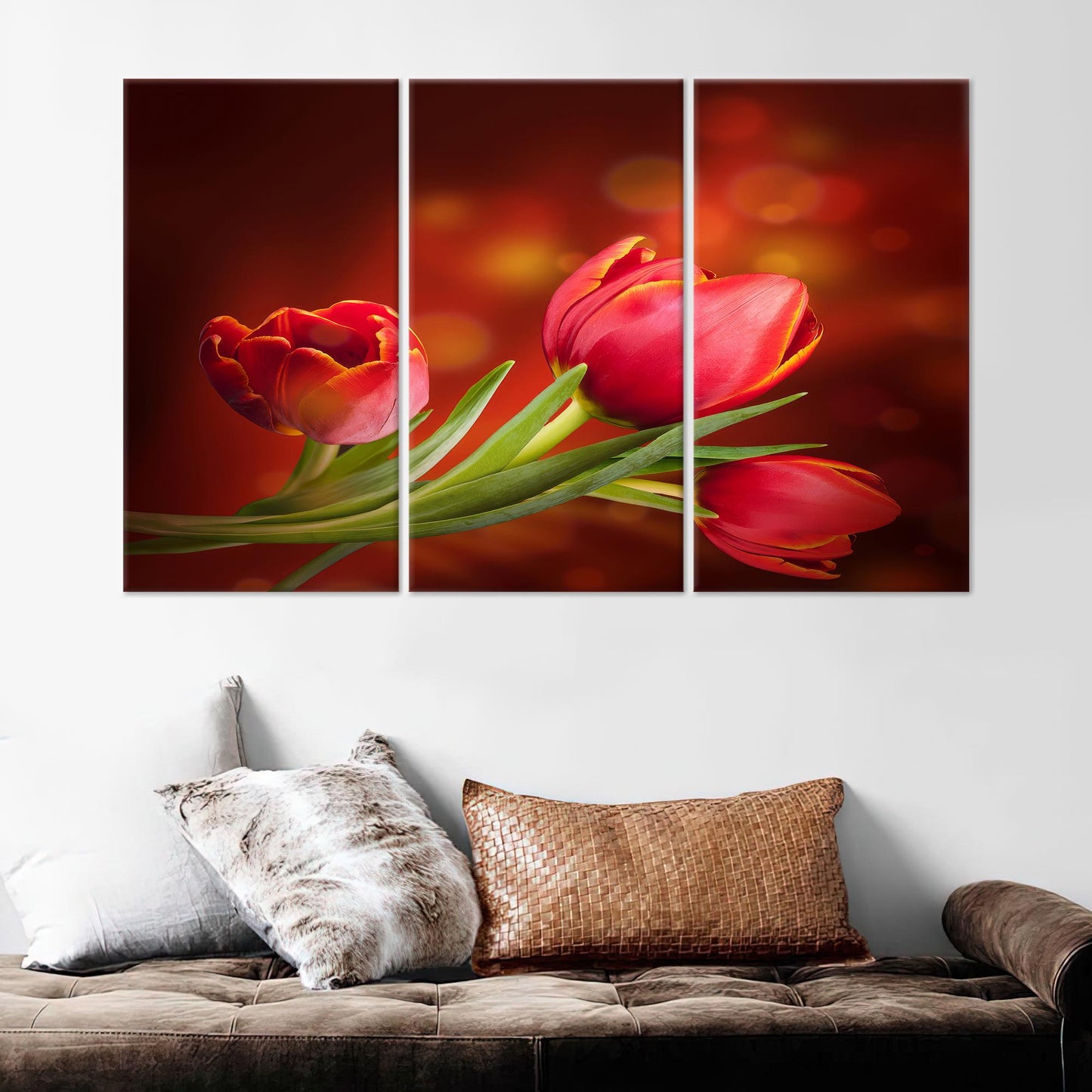 Red Tulip Lover Botanical Canvas Print