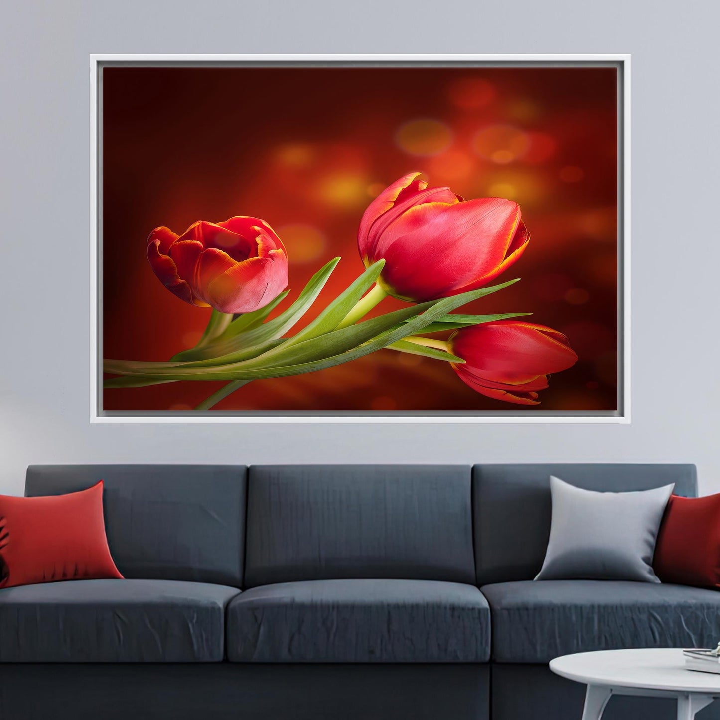 Red Tulip Lover Botanical Canvas Print