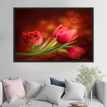 Red Tulip Lover Botanical Canvas Print