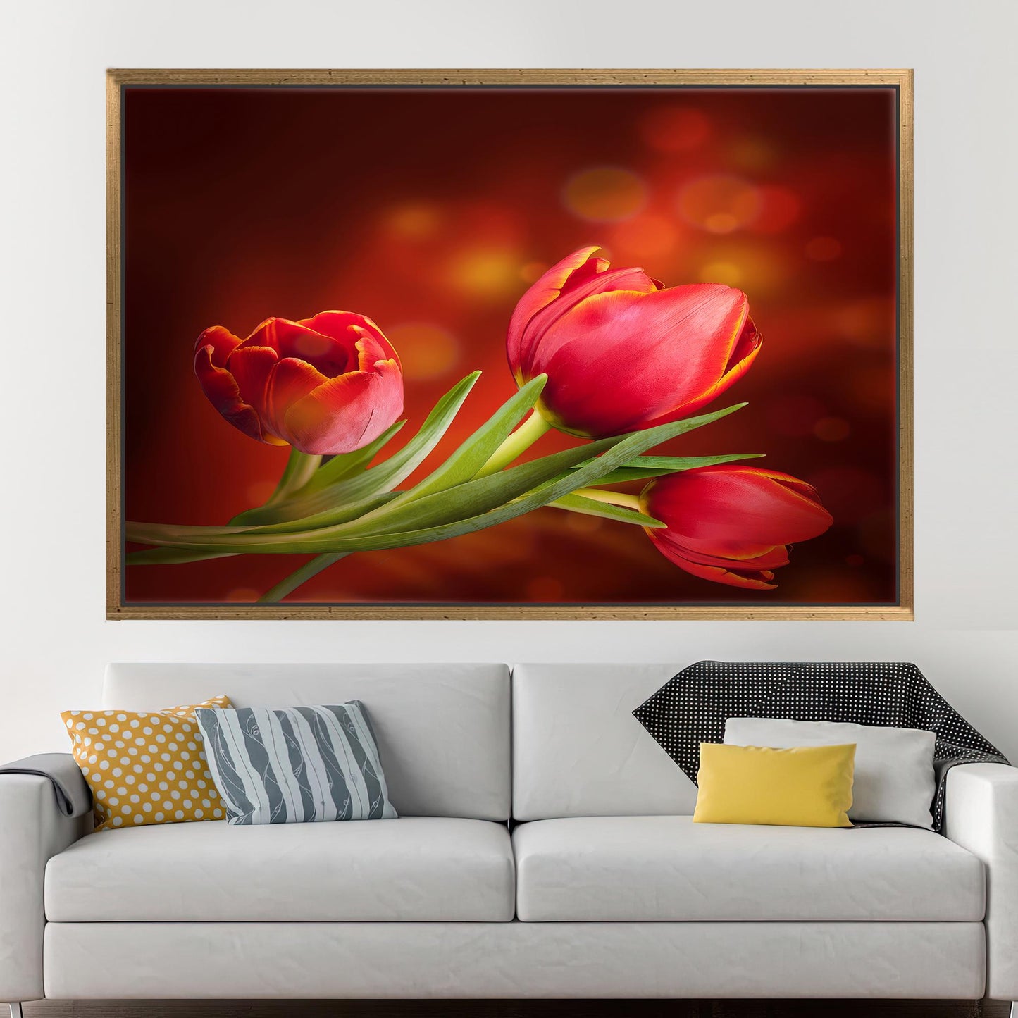 Red Tulip Lover Botanical Canvas Print