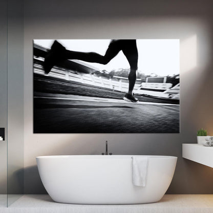 Sports Theme Handmade Running Couples Canvas Print