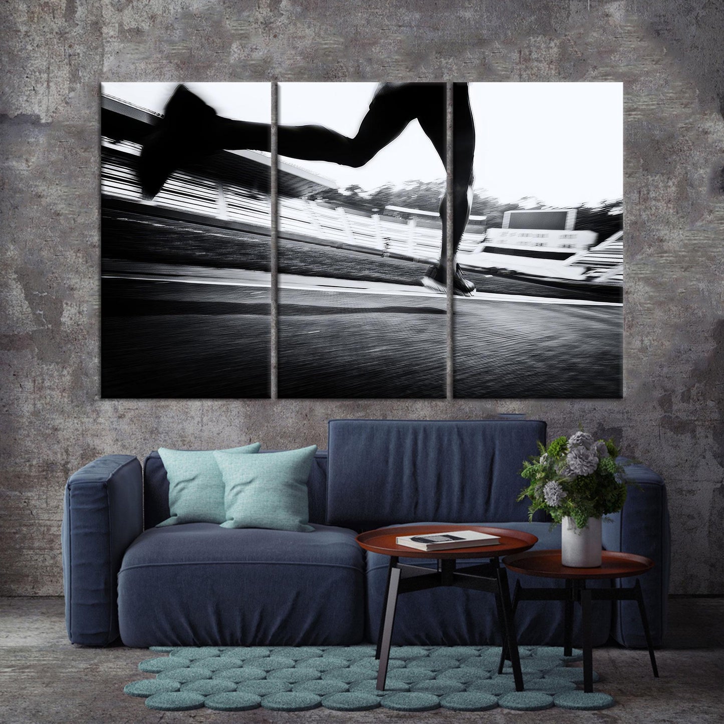 Sports Theme Handmade Running Couples Canvas Print