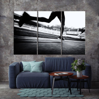 Sports Theme Handmade Running Couples Canvas Print