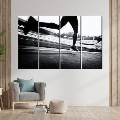 Sports Theme Handmade Running Couples Canvas Print