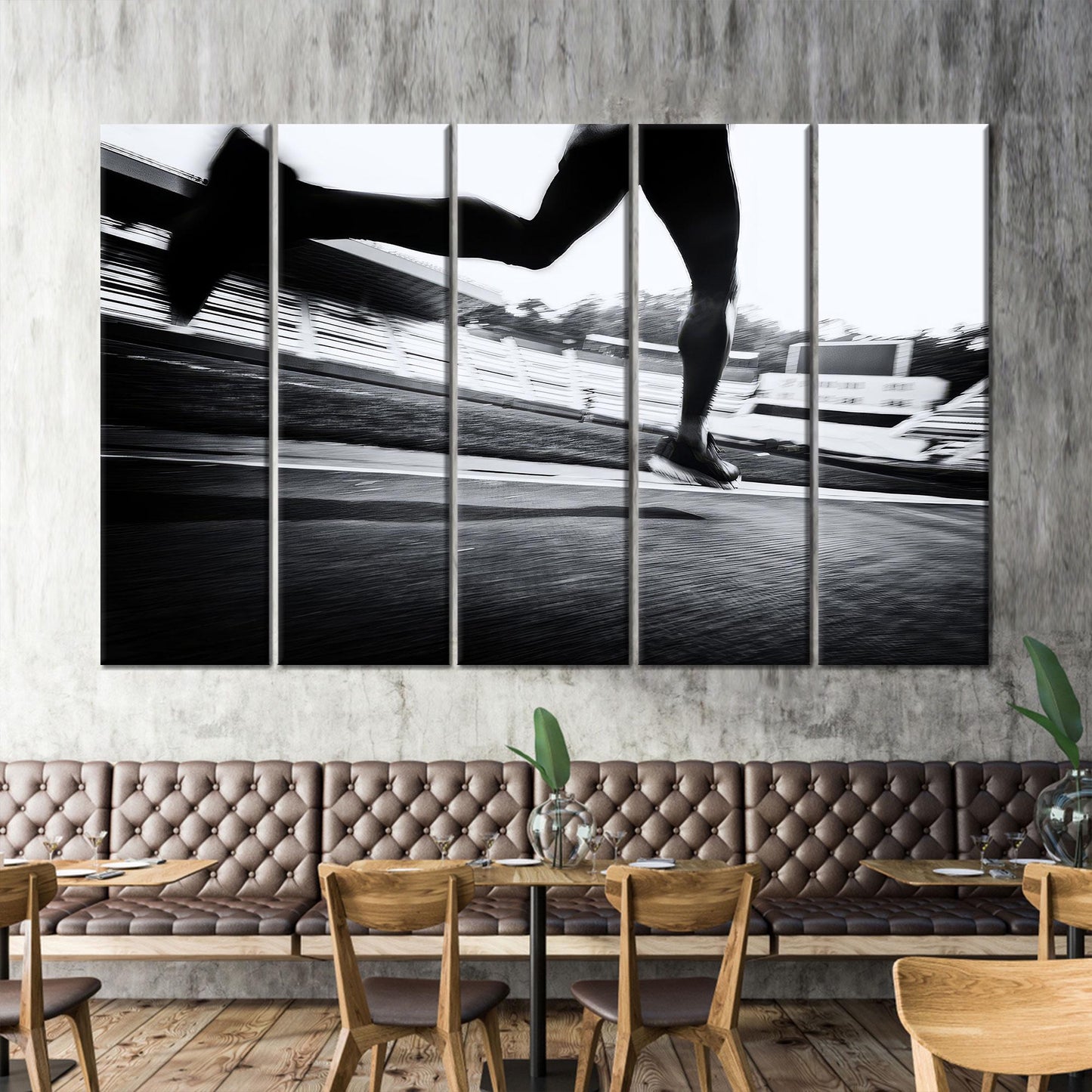 Sports Theme Handmade Running Couples Canvas Print