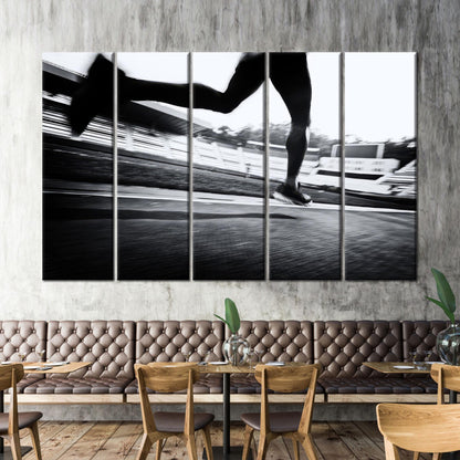 Sports Theme Handmade Running Couples Canvas Print