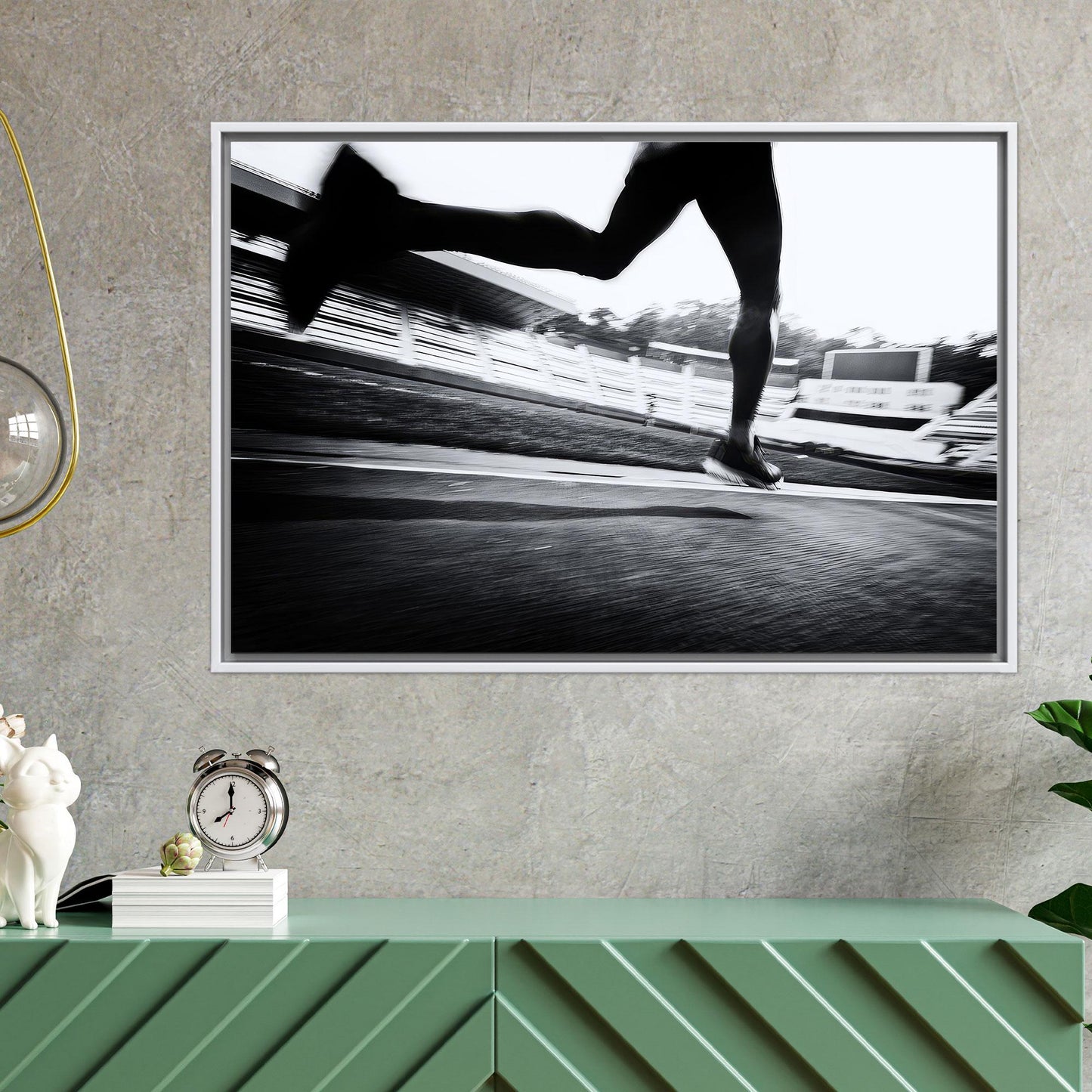 Sports Theme Handmade Running Couples Canvas Print