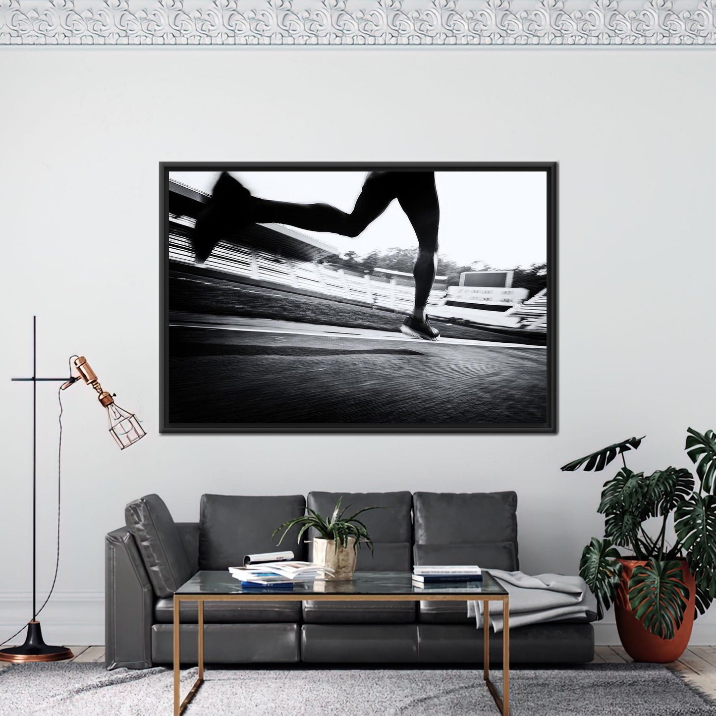 Sports Theme Handmade Running Couples Canvas Print