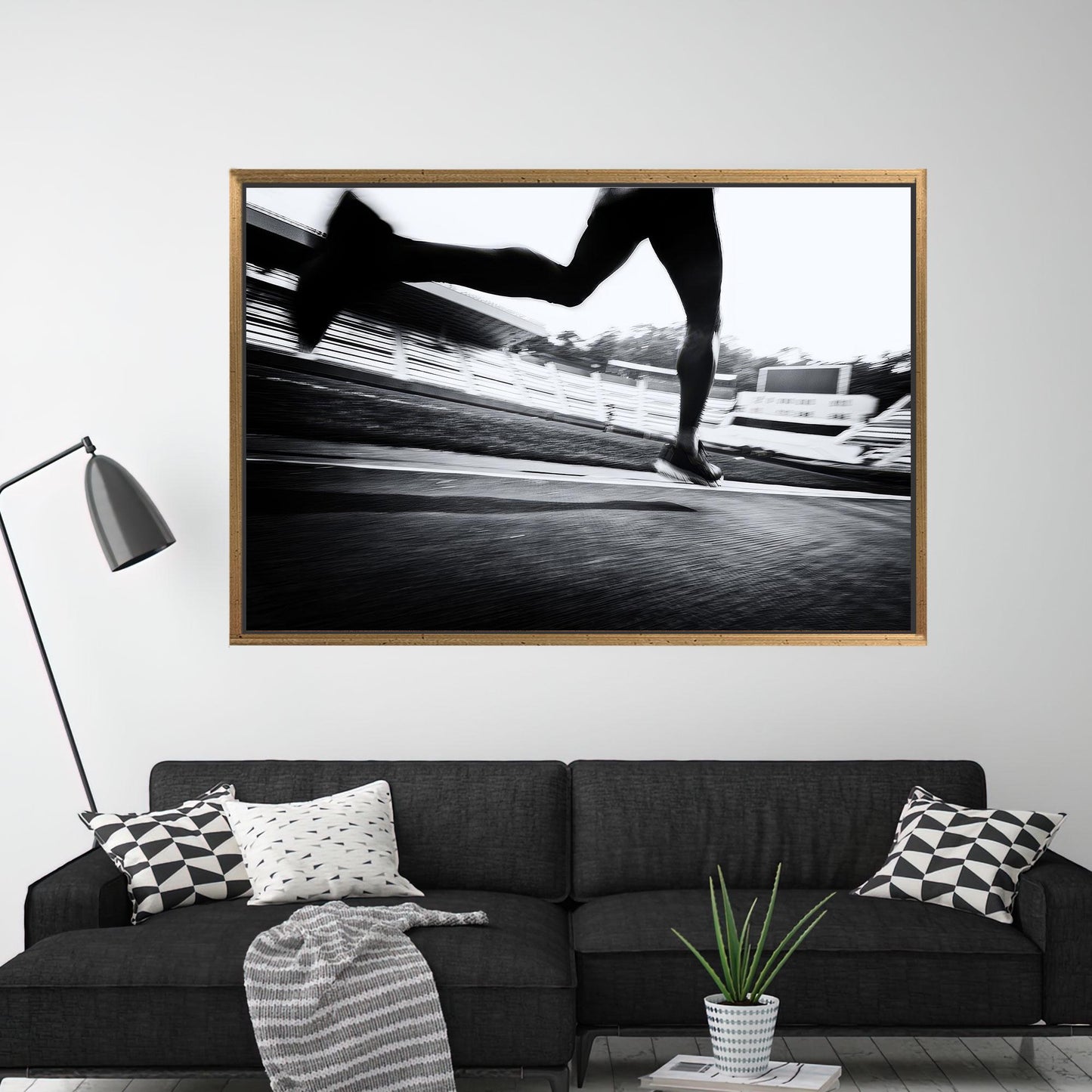 Sports Theme Handmade Running Couples Canvas Print